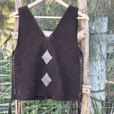 Chaleco rombos gamuza